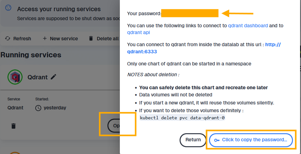 Another way to retrieve the Qdrant token